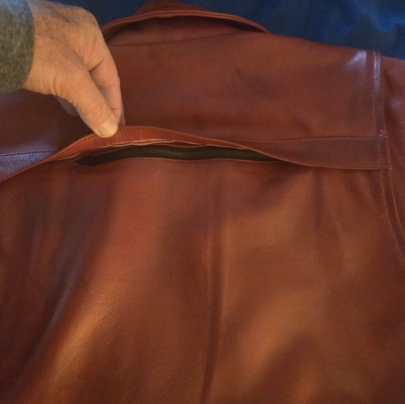 Men's Premium Leather Jacket - Blood Red - Picture 5 of 5